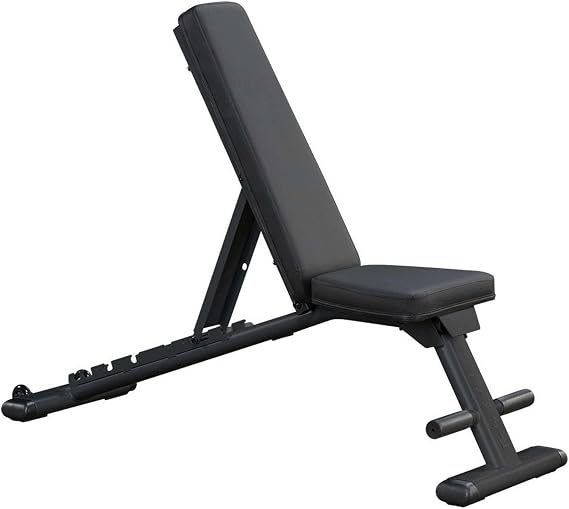 Body-Solid (GFID225B) Adjustable Weight Bench for Full Body Workout, 7-Position Easy Ladder Adjustment, No Assembly Required, with Incline, Decline & Flat Settings, Black
