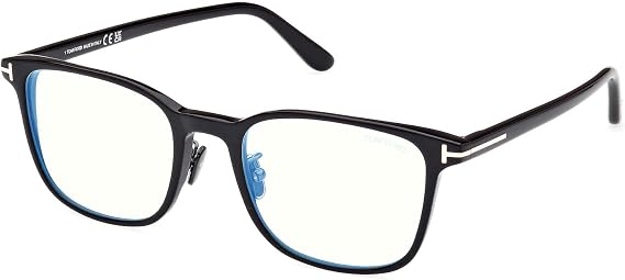 Tom Ford Eyeglasses FT 5925 -D-B Asian fit 001 Shiny Black, Gunmetal, t Logo /
