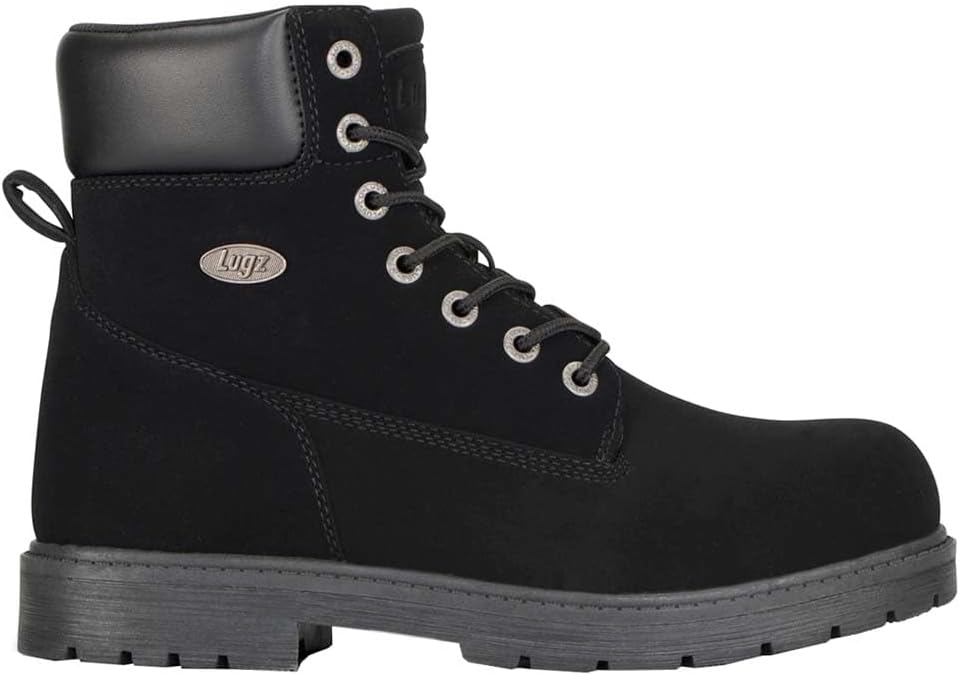 Lugz Mens Brace Hi Fleece Round Toe Lace Up Casual Boots Ankle - Black - Size 9.5 D