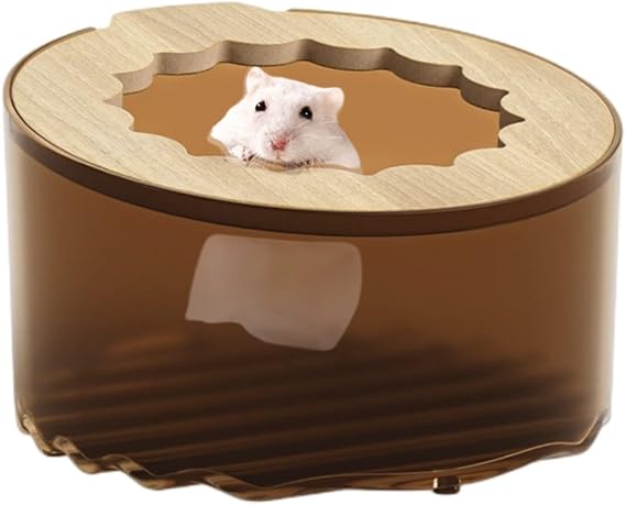 MANON ROSA Hamster Sand Bath Box Round Container- Premium Litter Bathroom Toilet Shower Digging Room- Multi-Functional Hygiene Solution for Dwarf Hamsters Syrian Hamsters Gerbils Small Pets (Red)