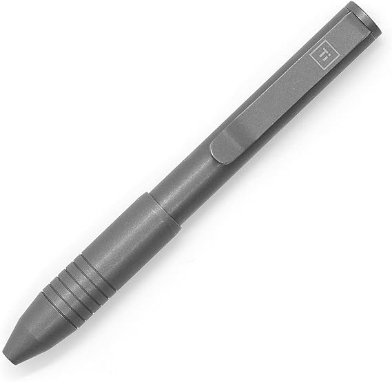 BIG IDEA DESIGN Ti Pocket Pro : The Auto Adjusting EDC Pen - Titanium Stonewashed