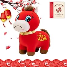 Sad Horse, 7.87in Chinese Crying Horses Plush, 2026 Year of Plush, New Year Mascot Zodiac Ornament with New Year's Greeting Card, Decor for Home (cry Horse)