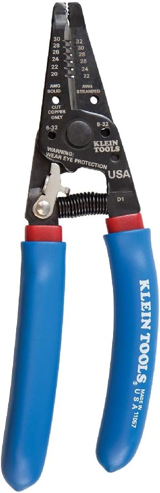 Klein Tools 11057 Wire Cutter/Stripper, Made in USA, Heavy Duty Cutter for 20-30 AWG Solid and 22-32 AWG Stranded Wire
