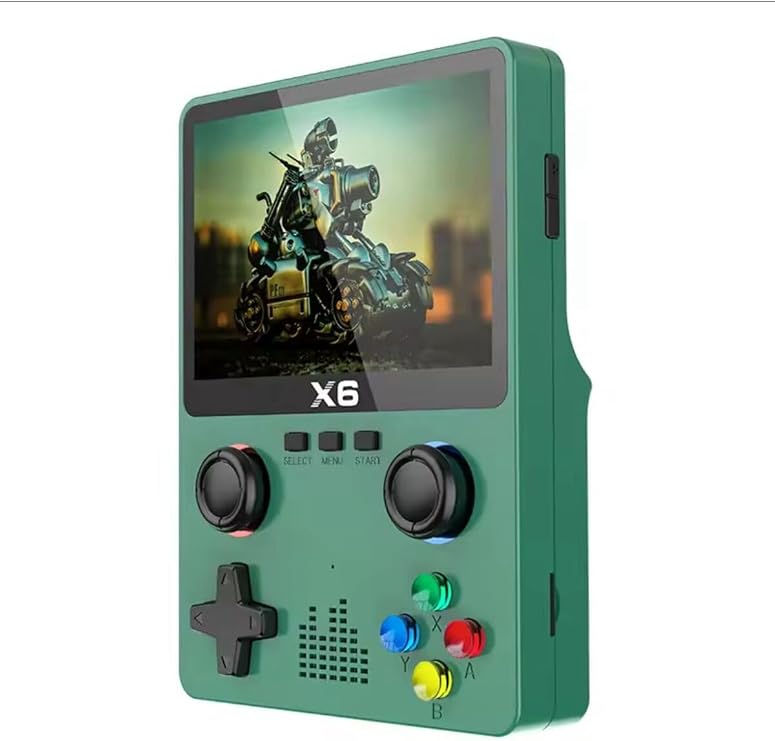 X6 Retro Taşınabilir Oyun Konsolu, 3,5" Ekran, Yeşil