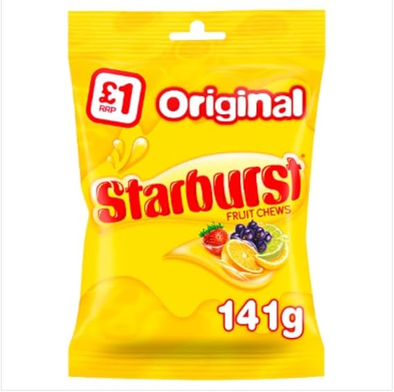 Starburst Original Fruit Chews Sweets Treat Bag 141g x Case of 12