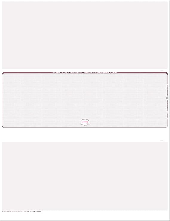 500 Burgundy- Linen Laser Check Stock, (Check At Middle) Blank Laser Checks, Laser Check, Bank Checks, Business Checks, or Personal Checks