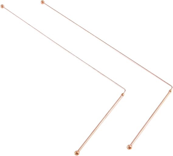 2PCS Copper Dowsing Rods, Divining Rods Water Witching Detector, for Detect Gold, Water, Treasure, Dowsing Rods 99.9% Pure Copper