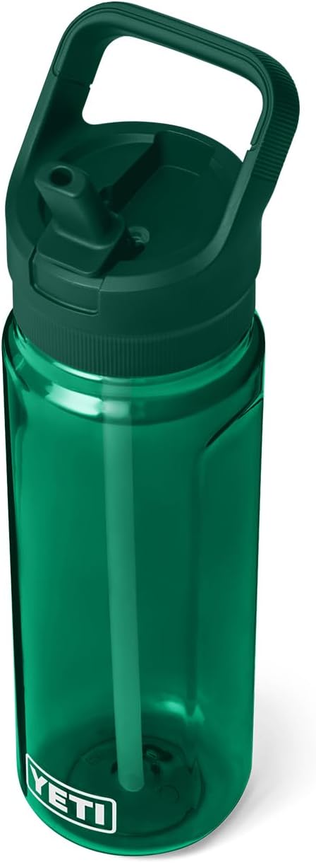 YETI Yonder 750 ml/25 oz Water Bottle with Yonder Straw Cap, Black Forest Green