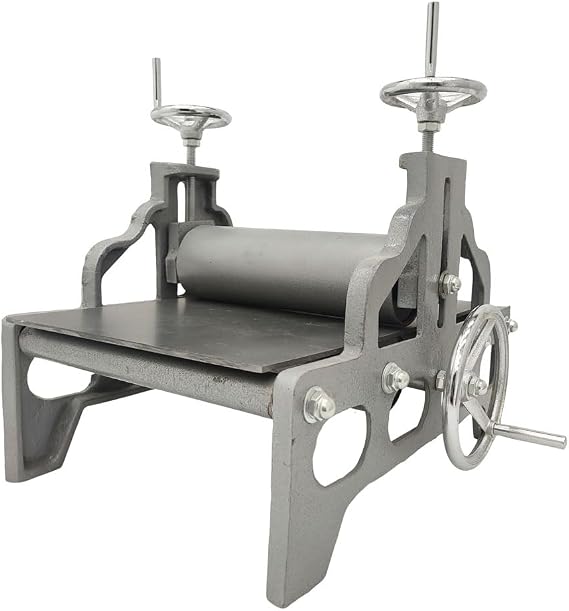 BEILOCKERY 11.2" x 18.9" Manual Slab Roller Printmaking Press Machine for Copperplate Woodblock Printing, Studio Printing Tabletop Studio Press, Adjustable Height, for Gravure & Relief Printing