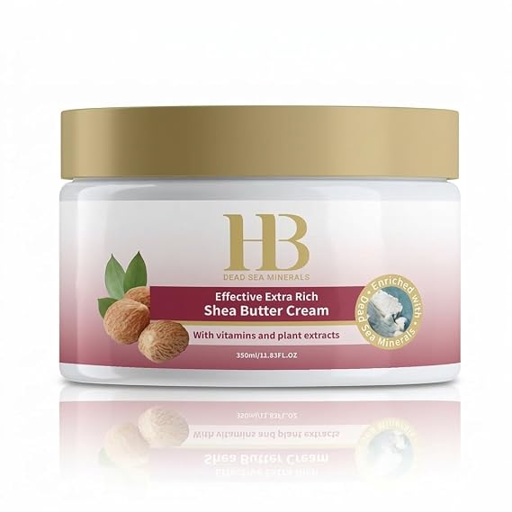 H&B Dead Sea Extra Rich Body Cream with Shea Butter Deep Moisture Body Cream for Dry Skin, Mineral-Rich Hydration, Repairing & Softening Lotion, Non-Greasy Daily Moisturizer 350ml