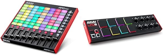 AKAI Professional APC Mini MK2 - USB MIDI Pad Controller for Clip Launching with Ableton Live Lite & LPD8 - USB MIDI Controller with 8 Responsive MPC Drum Pads for Mac and PC