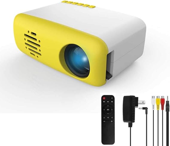 Mini HD 1080P LED Portable Video Projectors, Multimedia Home Theater with Remote Controller, Support HDMI, AV, SD, VGA