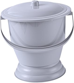 harayaa Chamber Pot,Night Urinal,Portable Toilet, Bedpan Spittoon with Lid for Children Woman Home, Gray
