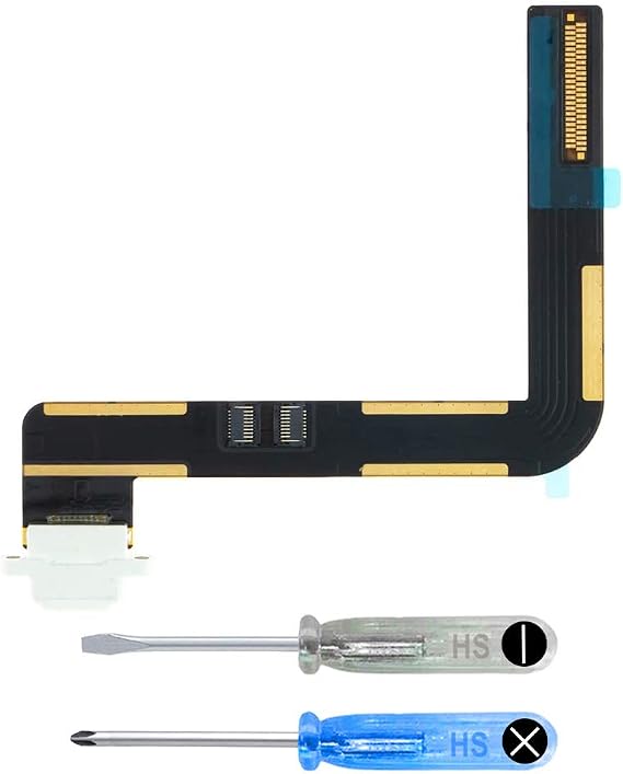 MMOBIEL Dock Connector Compatible with iPad 7 2019/8 2020 - Charging Port Flex Cable - Headphone Port/Microphone/Antenna Replacement - Incl. Screwdrivers - White