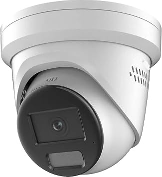 kv s on DS-2CD2347G2-LSU/SL Acusense 4MP IP PoE Turret Dome Camera, 2.8mm Wide Angle, CoIorVu Full Color Night Version, Two Way Audio, Outdoor, Strobe Light, Compatible with Hikvision NVR