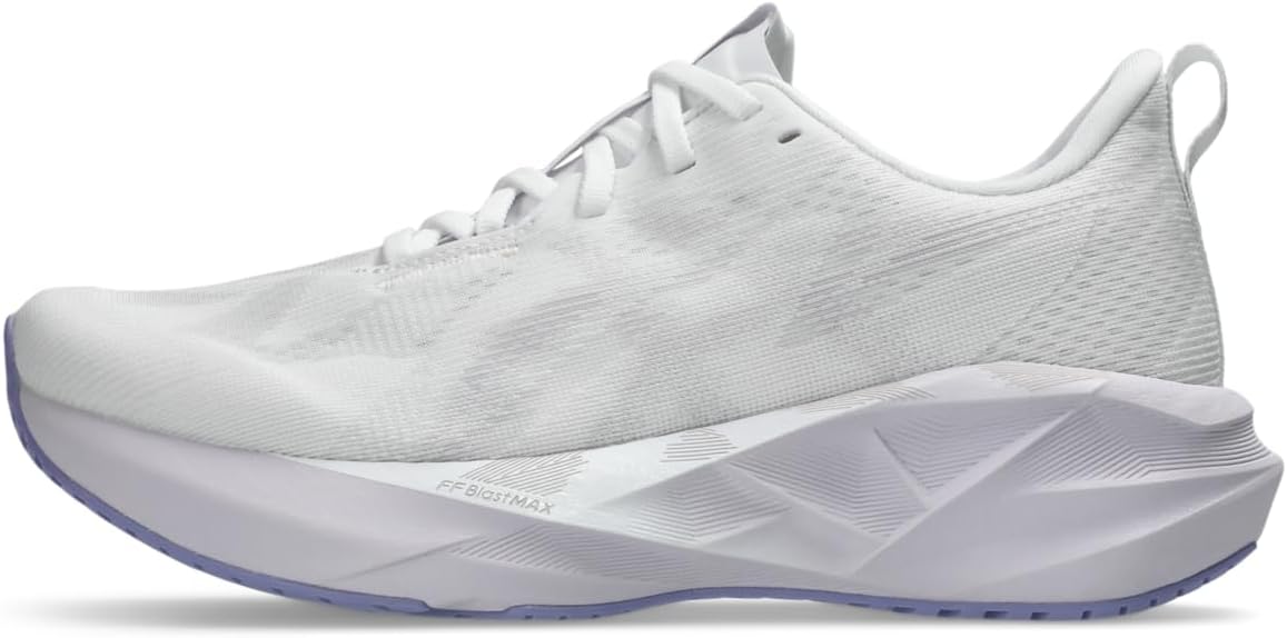 ASICS Women's Novablast 5 Running Shoe, White/Lilac Tip, 11