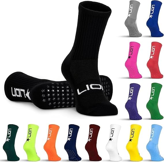 Lion Sportswear Soccer Grip Socks In Both Youth And Adult Size - Variety Of Colours To Match Your Team Uniform & Sleeve Socks