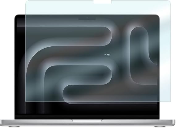Engo Apple Macbook Pro 14.2 İnç İle Uyumlu Ekran Koruyucu Notebook, 9H Temperli Kırılmaz Esnek Nano Cam, Çizilmeye Ve Darbeye Dayanıklı Laptop Koruma, HD Şeffaf M4