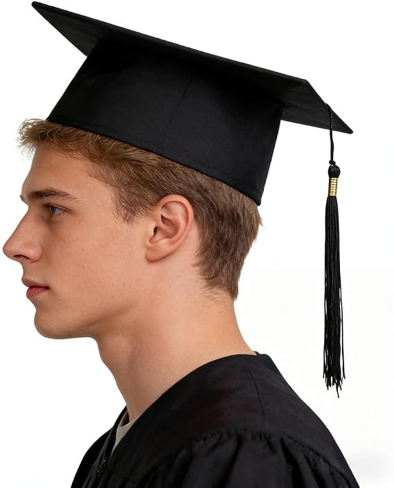 Unisex Adult Matte Graduation Cap, Black Graduation Hat for Bachel Master High School