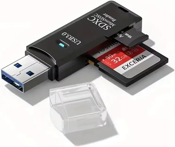 USB 3.0 Micro SD Card Reader - For SDHC, SDXC, SD, MMC, RS-MMC, Micro SDXC, Micro SDHC - Memory Card Adapter - Compatible with Sony, Panasonic, Canon, Samsung, Nikon more - For Windows and Mac