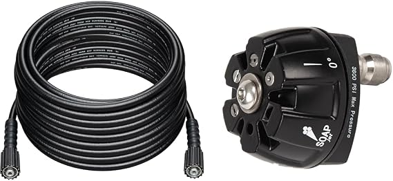 Westinghouse 50 ft 3200 PSI Pressure Washer Hose and 6-in-1 3600 PSI Nozzle Attachment Bundle