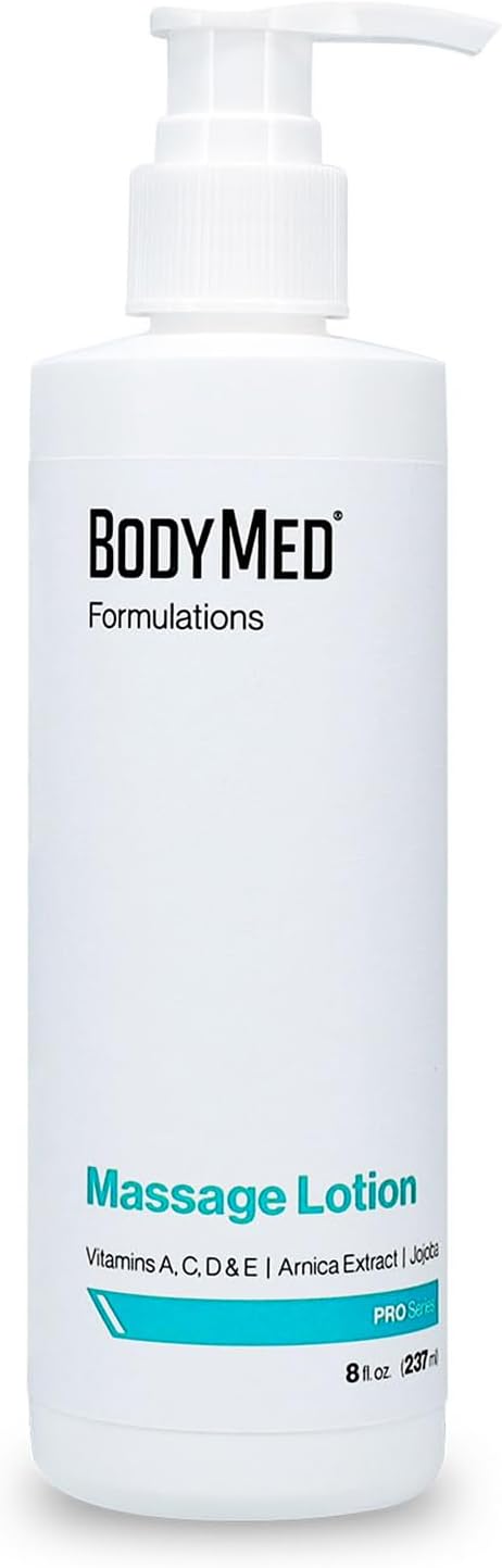 BodyMed Formulations Massage Lotion, 8 oz. Fragrance-Free, All-Natural Lotion for Massage Therapy Leaping Bunny Certified with Arnica Extract & Jojoba Non-Staining, Paraben Free