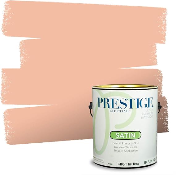PRESTIGE Paints Interior Paint and Primer In One, 1-Gallon, Satin, Comparable Match of Sherwin Williams* Certain Peach*