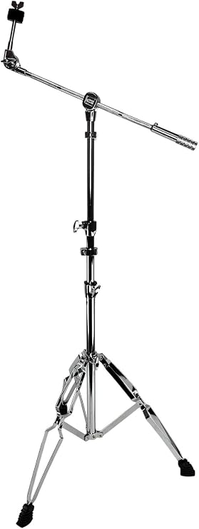 CYMBAL BOOM STAND Chrome Heavy Duty 1" Thick Adjustable Double Braced Tripod New