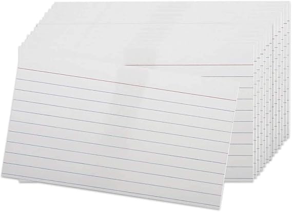 Index Cards - 3x5 Inch - Heavy Weight Ruled Index Card - Index-Cards Great for Notes, Organizing, Flash Cards, Lists, Recipes and More - 500 Cards (White)