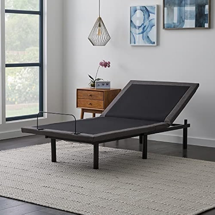 Lucid 12 Inch Twin XL Mattress and L600 Adjustable Bed Base Plush Gel Memory Foam Mattress Bamboo Charcoal CertiPUR-US Certified Easy Assembly