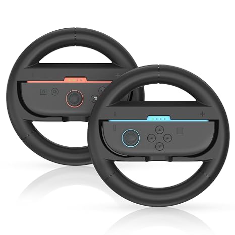Switch Steering Wheel for Nintendo Switch 2,Racing Wheel for Switch 2 JoyCon Controller,2 Pack Nintendo Switch Steering Wheel Fit Mario Kart World/Mario Kart 8 Deluxe Switch Accessories Switch2 Wheel