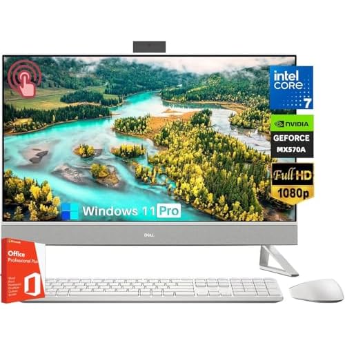 Dell Inspiron 7730 27 Inch All-in-one Desktop, FHD Touch Screen, Core 7 150U CPUUp to 5.4 GHz, GeForce MX570A, 64 GB RAM, 2 TB SSD, Wi-Fi 6E, Windows 11 Pro & Office Pro 2024 Lifetime License