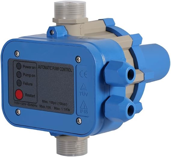 Water Pump Controller, 110V Automatic Water Pump Pressure Switch Electric Electronic Switch Controller for Self-priming pump, Jet Pump, Garden Pump