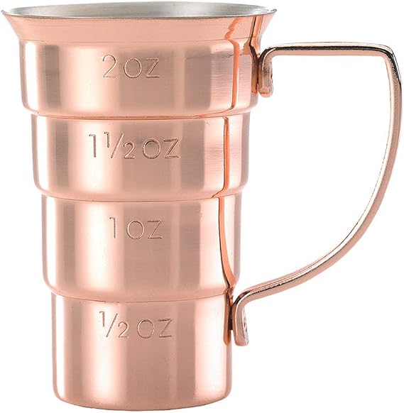 Barfly M37108CP Drink Jigger, 2 oz, Copper w/Handle