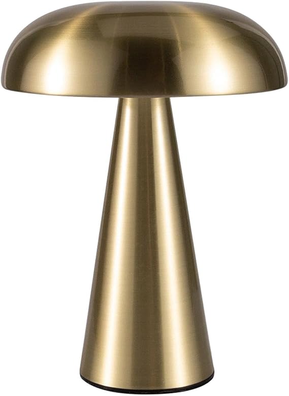 Modern Mushroom Table Lamp Touch Dimming USB LED Night Light for Kitchen, Gold [Energy Class C]