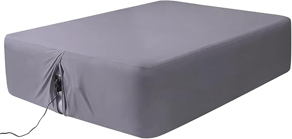 Twin Fitted Sheet for Air Mattress with 16-24 Inch Deep Pocket, Gray