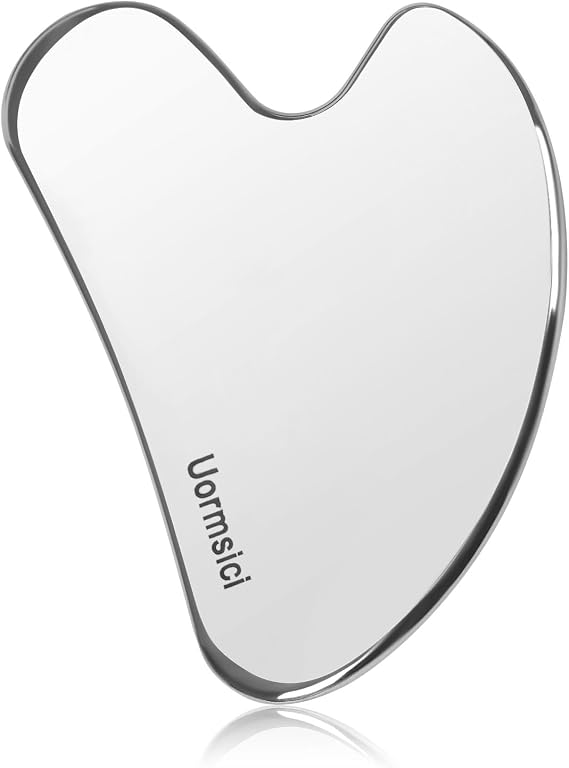 Uormsici Metal Gua Sha Facial Tools, Guasha Tool for Face, 100% 304 Stainless Steel Gua Sha Tool, Premium Guasha Set for Face, Body and Face Gua Sha Stone for Skin Tightening