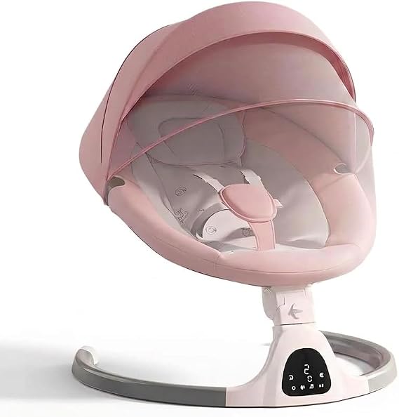 Adjustable Height Baby Swings for Infants to Toddler-Electric Bluetooth Infant Swing with Remote Control, Rocker with 5 Speeds, 5-Point Harness,3 Seat Positions,12 Preset Lullabies