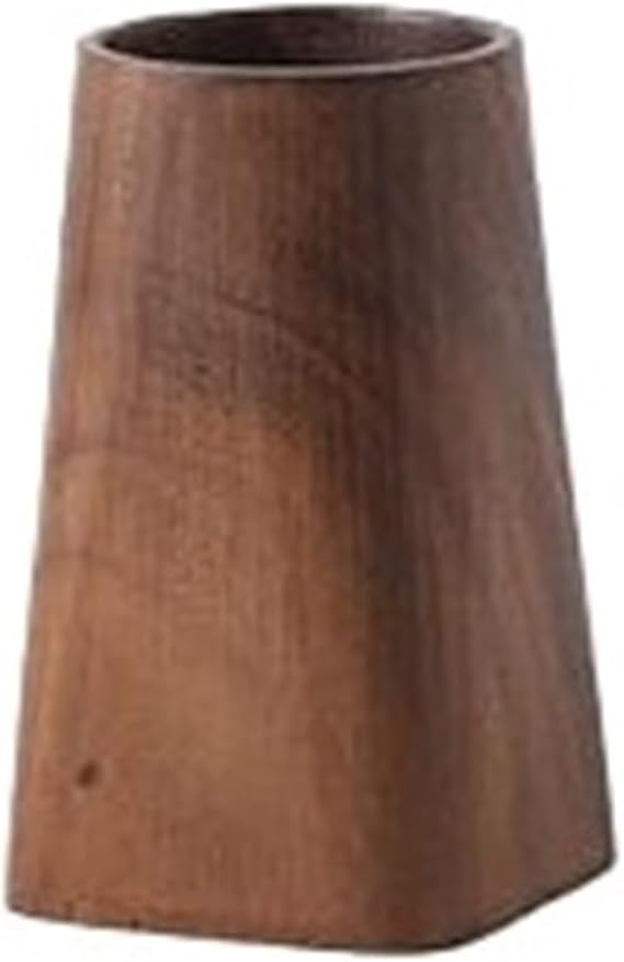 Pen Holder Wooden Modern Simple Pen Holder Office Retro Whole Wood Solid Wood Desktop Stationery Pen Cup(Round)