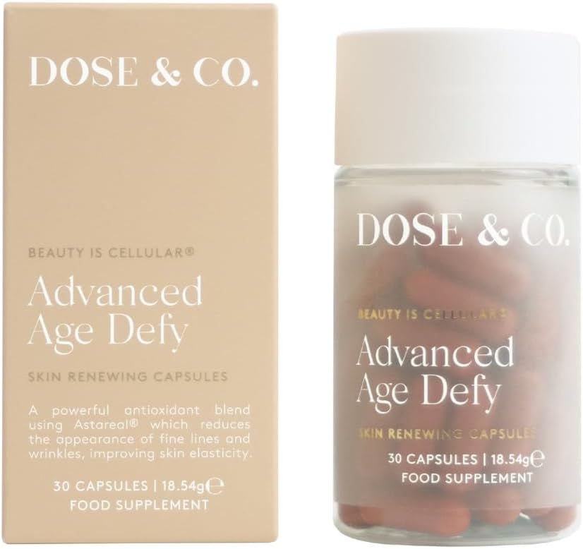 Dose & Co Advanced Age Defy Capsules - 30 Capsules | CoQ10 + Astareal®, Vitamins B3, A, C, E, Selenium & Zinc | Supplement to Support Skin Hydration, Elasticity & Firmness | Vegan, Gluten-Free