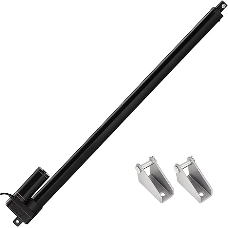 JQDML 850mm 34" Stroke Linear Actuator 12V Heavy Duty 3000N IP65 Waterproof | 5mm/s Speed, Electric Actuator, with Mounting Brackets, for Window Door Opener, Solar Tracker, RV, Home Automation