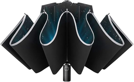 Reverse Umbrella Car Big Umbrella Automatic 10-Bone Folding Windproof Travel Automatic Open with Ergonomic Handle Sun Protection Folding Portable Umbrellas