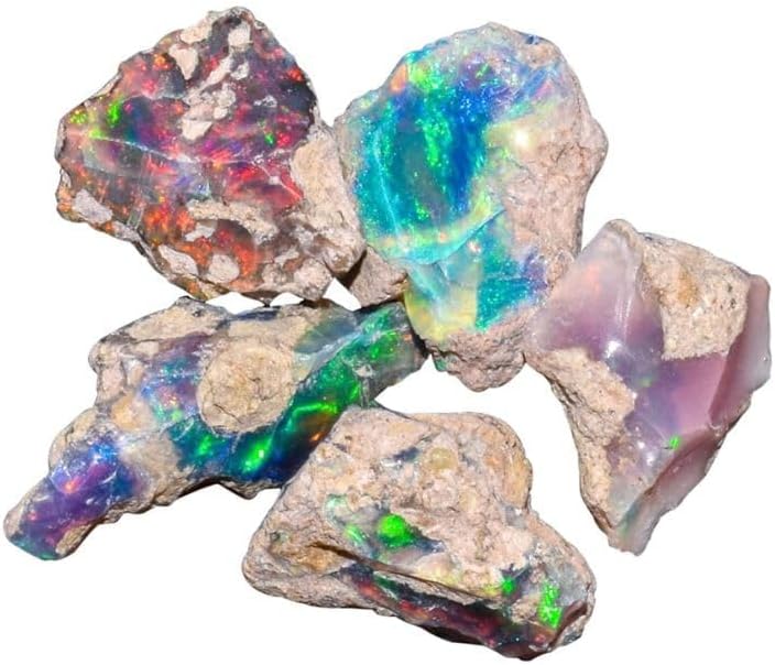 Natural Raw Ethiopian Opal Stone Lot, Rough Crystals and Gemstone, Jewelry Making Supplies, Chakra Healing, Energy Stones for DIY Jewelry