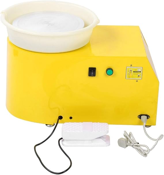 Pottery Wheel,Electric Pottery Wheel, 30Cm 350W Pottery Forming Machine, Aluminum Alloy Ceramic Machine With Foot Pedal And Detachable Basin Diy Clay Tool For Ceramic Work Clay Art Craft Adults K (Ye