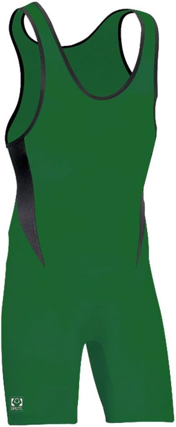 Brute Bolt Wrestling Singlet - SIZE: Large, COLOR: Hunter Green [Apparel]