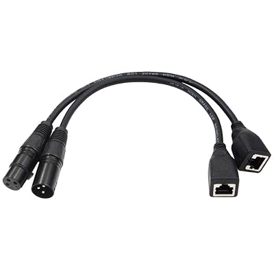 1pair XLR 3 Pin Female,Male to RJ45 Female Adapter Converter Extension Cable Connector Cord XLR Adapter Cable LED Controller Converter Cable 30CM1FT