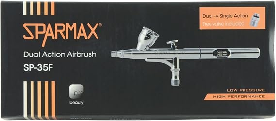 SPARMAX SP35F Dual Action Gravity Airbrush - Silver, 0.35mm
