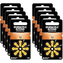 Duracell Activair Hearing Aid Batteries: Size 10 (80 Batteries)