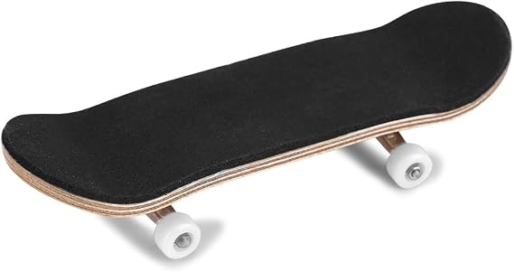 1Pc Maple Wooden Alloy Fingerboard Finger Skateboards Mini Fingerboard with Soft Pad Bearing Wheels and Box Reduce Pressure Kids Gifts(White)