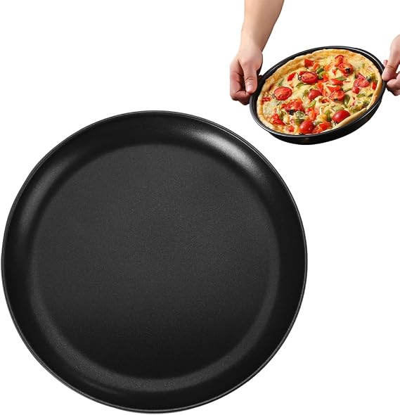 Pizza Pan, Pizza Tray, 8 Inch (20cm) Non Stick Coating Oven Round Crisper, Pizza Baking Tray, Pizza Trays - Fridge, Freezer & Dishwasher Safe for Baking,Pie Dish, Round Deep Flan Dish, Quiche Dish